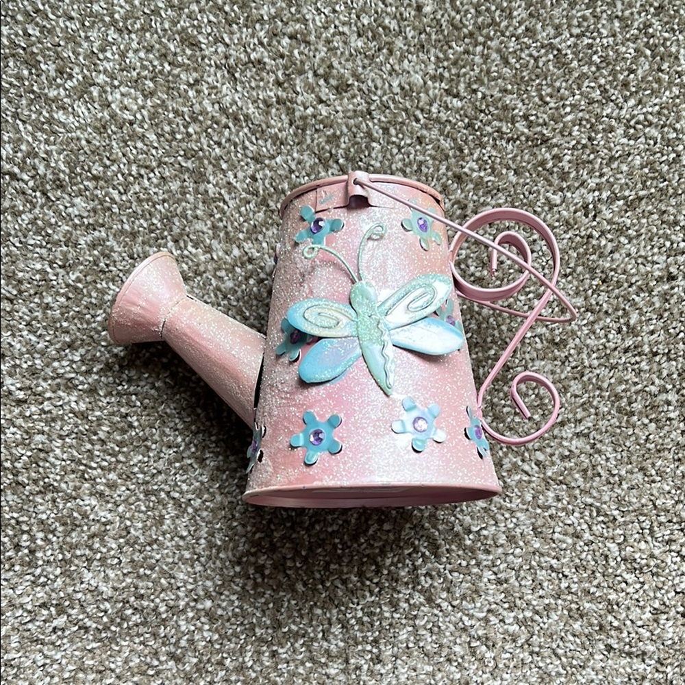 Decorative Pink Spring Watering Can